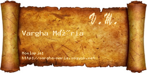 Vargha Mária névjegykártya