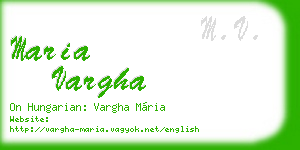 maria vargha business card